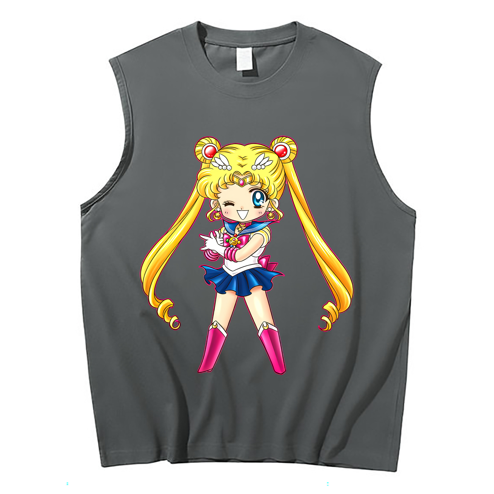 （画像用） 美少女戦士セーラームーン 月野 うさぎ つきの うさぎ Sailor Moon Tsukino Usagi コットン100％タンクトップ（フロントプリント）